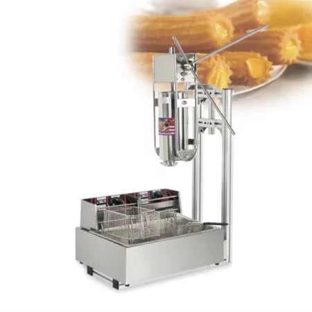 Aiqidi 3L Commercial Manual Spanish Churro Churrera Churros Maker Machine  Vertical Donuts Filler with 6L Fryer