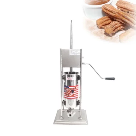 Miumaeov Churros Machine Manual Stainless Steel Vertical Sausage Stuffer  with Fryer 2 in 1 Sausage Maker Spanish Churro Maker Commercial Home  Spanish Churrera Maker 12L Fryer 